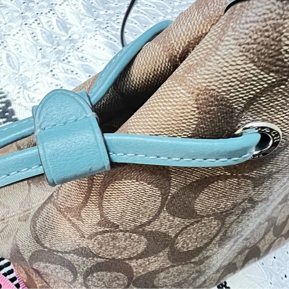 Coach #F57842 Brown and Green Shoulder Bag with Signature Design - Picture 12 of 13